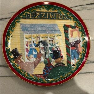Vintage Dept 56 Fezziwigs Christmas Plate - Dickens Heritage Village Collection